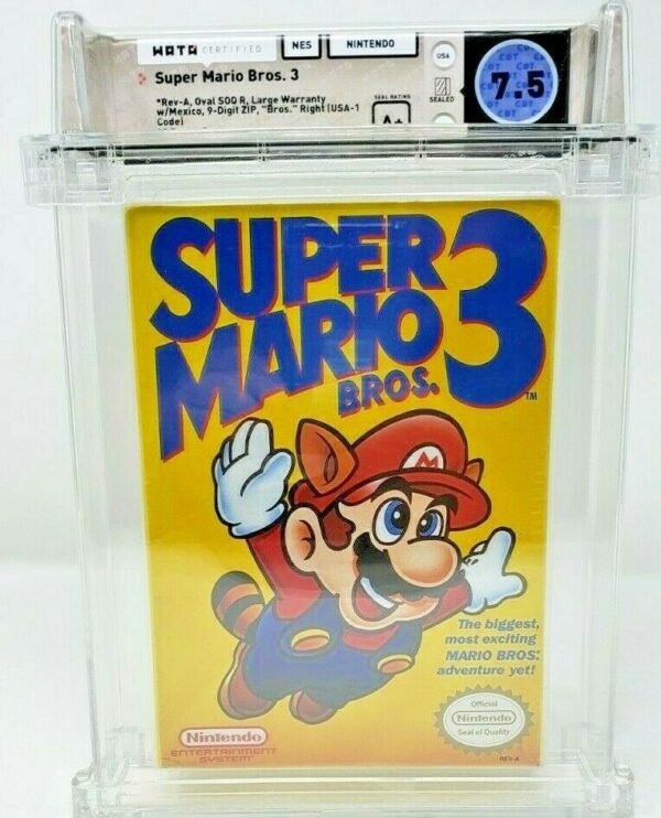 Super Mario Bros 3 Nintendo NES New Sealed Near MINT VGA WATA SMB3 7.5 A+ NICE - Image 2