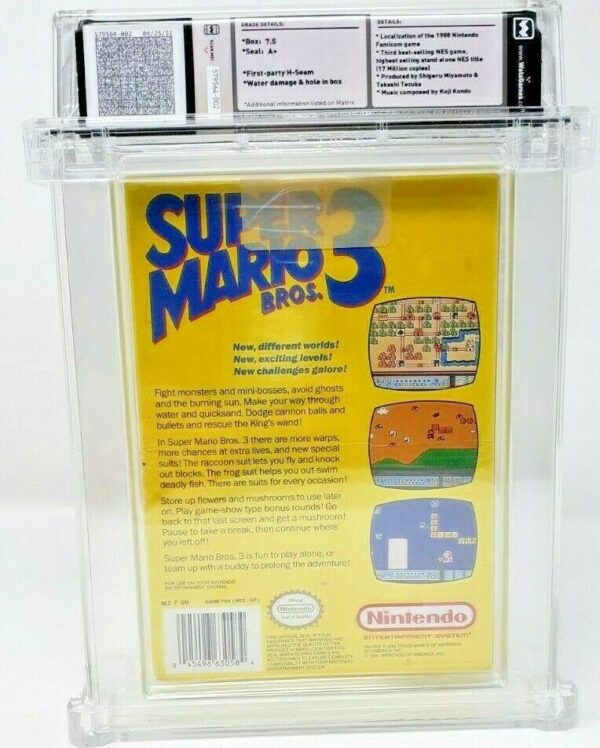 Super Mario Bros 3 Nintendo NES New Sealed Near MINT VGA WATA SMB3 7.5 A+ NICE - Image 4