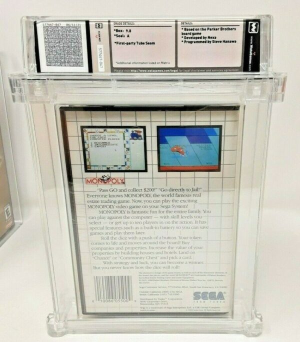 Monopoly Board Game Sega Master System SMS New Sealed MINT VGA WATA Clamshell - Image 4