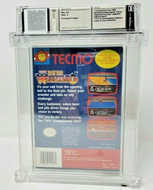 Tecmo World Wrestling Nintendo NES New Sealed Near MINT VGA WATA like Tecmo Bowl - Image 4