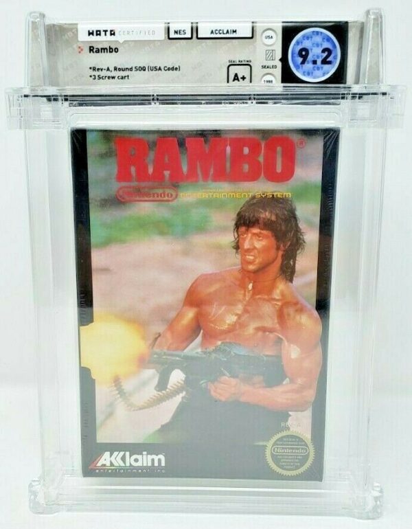 Rambo Nintendo NES New Sealed MINT VGA WATA Black Round Seal Stallone - Image 2