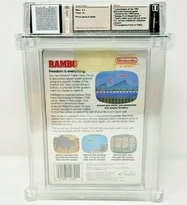 Rambo Nintendo NES New Sealed MINT VGA WATA Black Round Seal Stallone - Image 4